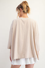 Load image into Gallery viewer, Easel OVERSIZED Multi Layered Star Patched Top in Khaki