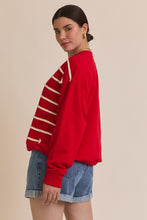 Load image into Gallery viewer, Gilli American Flag Patched Sweatshirt in Red-Multi