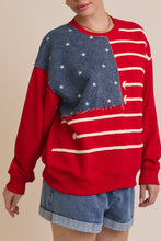 Load image into Gallery viewer, Gilli American Flag Patched Sweatshirt in Red-Multi