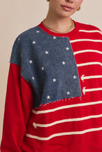 Load image into Gallery viewer, Gilli American Flag Patched Sweatshirt in Red-Multi