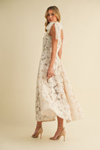 Load image into Gallery viewer, Klesis 3D Floral Lace Midi Dress in Cream