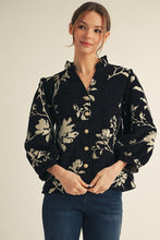 Load image into Gallery viewer, Jodifl Floral Jacquard Top in Black