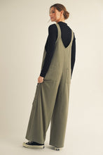 Load image into Gallery viewer, Jodifl Solid Color Flower Patch Jumpsuit in Olive