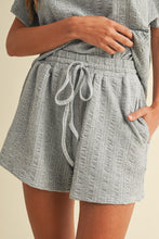 Load image into Gallery viewer, AnnieWear Textured Knit Top and Shorts Set in H Grey