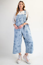 Load image into Gallery viewer, Easel Western Print Twill Overalls in Dusty Blue