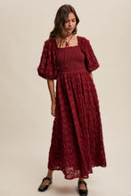 Load image into Gallery viewer, Listicle Textured Maxi Dress in Wine