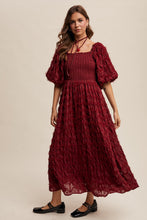 Load image into Gallery viewer, Listicle Textured Maxi Dress in Wine