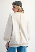 Load image into Gallery viewer, Easel Crochet Detailed Mineral Washed Top in Ecru