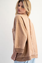Load image into Gallery viewer, Easel Crochet Detailed Mineral Washed Top in Mocha
