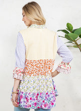 Load image into Gallery viewer, Young Threads Mixed Print Patchwork Top in Ivory