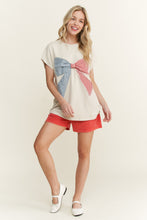 Load image into Gallery viewer, J.Her Mineral Washed Americana Bow Patched Top in Natural