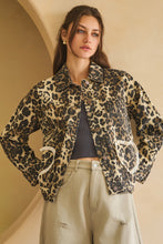 Load image into Gallery viewer, Oddi Denim Jacket with Heart Pockets in Washed Leopard