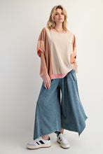 Load image into Gallery viewer, Easel OVERSIZED Terry Knit Color Block Top in Natural Oat