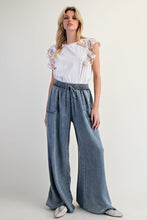 Load image into Gallery viewer, Easel Chambray Palazzo Pants in Washed Denim