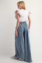 Load image into Gallery viewer, Easel Chambray Palazzo Pants in Washed Denim
