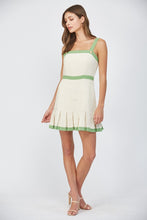 Load image into Gallery viewer, FATE Contrasting Color Tweed FITTED Mini Dress in Cream/Green