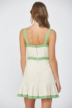 Load image into Gallery viewer, FATE Contrasting Color Tweed FITTED Mini Dress in Cream/Green