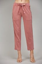 Load image into Gallery viewer, FATE Solid Color Pants with Satin Stripe Trim in Wood Rose