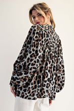 Load image into Gallery viewer, ee:some Leopard Print Top in Sage Brown