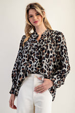 Load image into Gallery viewer, ee:some Leopard Print Top in Sage Brown