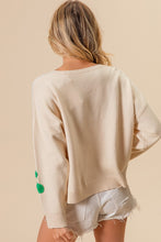 Load image into Gallery viewer, BiBi Crochet Flowers Patched Sweater in Oatmeal