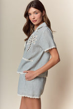 Load image into Gallery viewer, RARERAW Palm Beach Striped Pajama Set in Navy Stripe