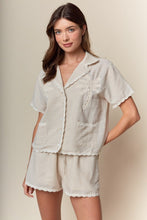 Load image into Gallery viewer, RARERAW Palm Beach Striped Pajama Set in Taupe Stripe