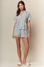 Load image into Gallery viewer, RARERAW Palm Beach Striped Pajama Set in Navy Stripe