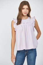 Load image into Gallery viewer, FATE Solid Color Ruffle Detailed Top in Lavender
