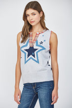 Load image into Gallery viewer, FATE Sleeveless Star Knit Sweater in in Heather Grey
