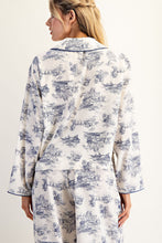 Load image into Gallery viewer, ee:some Printed Pajama Bow Tie Set in French Blue