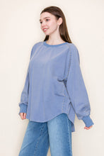 Load image into Gallery viewer, White Birch Solid Color Studded Top in Washed Slate