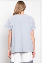 Load image into Gallery viewer, BlueVelvet Mineral Washed Small Star Patched Top in Dusty Sky