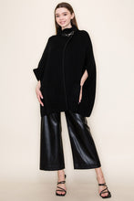 Load image into Gallery viewer, White Birch OVERSIZED Sweater Knit Poncho Top in Black