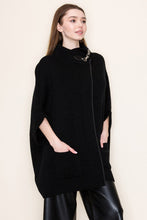 Load image into Gallery viewer, White Birch OVERSIZED Sweater Knit Poncho Top in Black