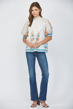 Load image into Gallery viewer, FATE Smocked High Neck Top in Cream Multi