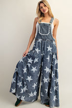 Load image into Gallery viewer, ee:some Mineral Washed Star Print Jumpsuit in Denim