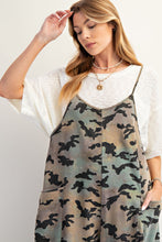 Load image into Gallery viewer, Easel Camouflage Print Jumpsuit in Olive