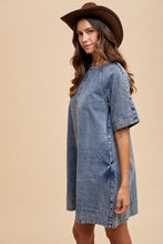 Load image into Gallery viewer, AnnieWear Denim Mini Dress in Medium Denim
