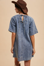 Load image into Gallery viewer, AnnieWear Denim Mini Dress in Medium Denim