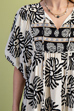 Load image into Gallery viewer, GiGio Contrasting Mixed Print Mini Dress in Black