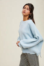 Load image into Gallery viewer, Wishlist Solid Color Knit Sweater in Baby Blue