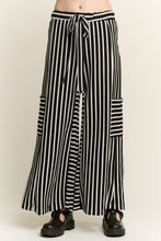 Load image into Gallery viewer, Jade By Jane Textured Stripe Wide Leg Pants in Black