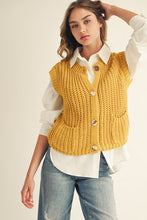 Load image into Gallery viewer, Jodifl Solid Color Knit Sweater Vest in Mustard