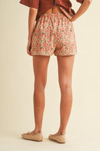 Load image into Gallery viewer, AnnieWear Rose Print Corduroy Shorts in Rose Pink