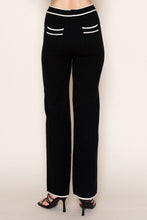 Load image into Gallery viewer, White Birch Solid Knit Pants with Contrasting Trim Details in Black