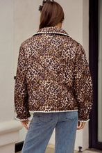 Load image into Gallery viewer, LovLov Vintage Quilted Jacket with Embroidered Trim in Leopard/Ivory