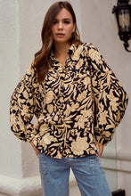 Load image into Gallery viewer, LovLov Ethnic Floral Print Woven Top in Black