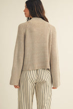 Load image into Gallery viewer, LovLov Textured Knit Front Zip Cardigan in Pefrified Wood