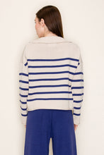 Load image into Gallery viewer, White Birch Striped Knit Top in Navy